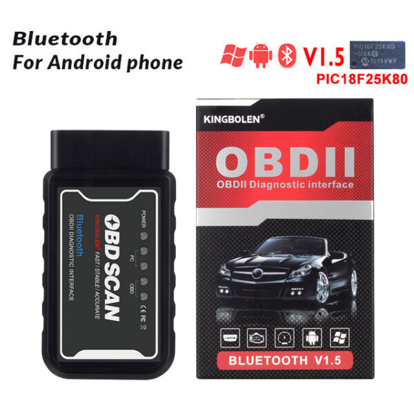 OBD2 Scanner ELM327 V1.5 PIC25K80 Chip Bluetooth Version For Android System Car Diagnostic Tool - Image 2