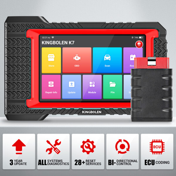 KINGBOLEN K7 All System Diagnostic Tool ECU Coding Active Test 31 Reset Function 7 inch Tablet HD Display PK MK808 LAUNCH X431 CRP919E - Image 3