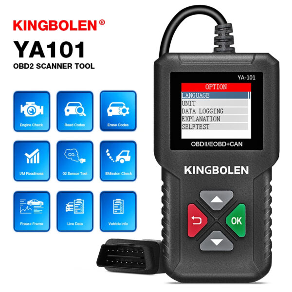 KINGBOLEN YA-101 Car OBD2 Scanner Auto Code Reader for Check Engine Light OBD2 Diagnostic Scan Tool for All OBD2 Cars Since 1996 - Image 2