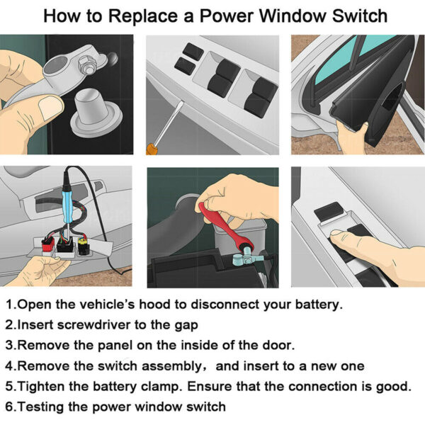 Window Lift Switch for Toyota Echo Yaris Camry Picnic 4Runner Hilux 8482060090 - Image 5